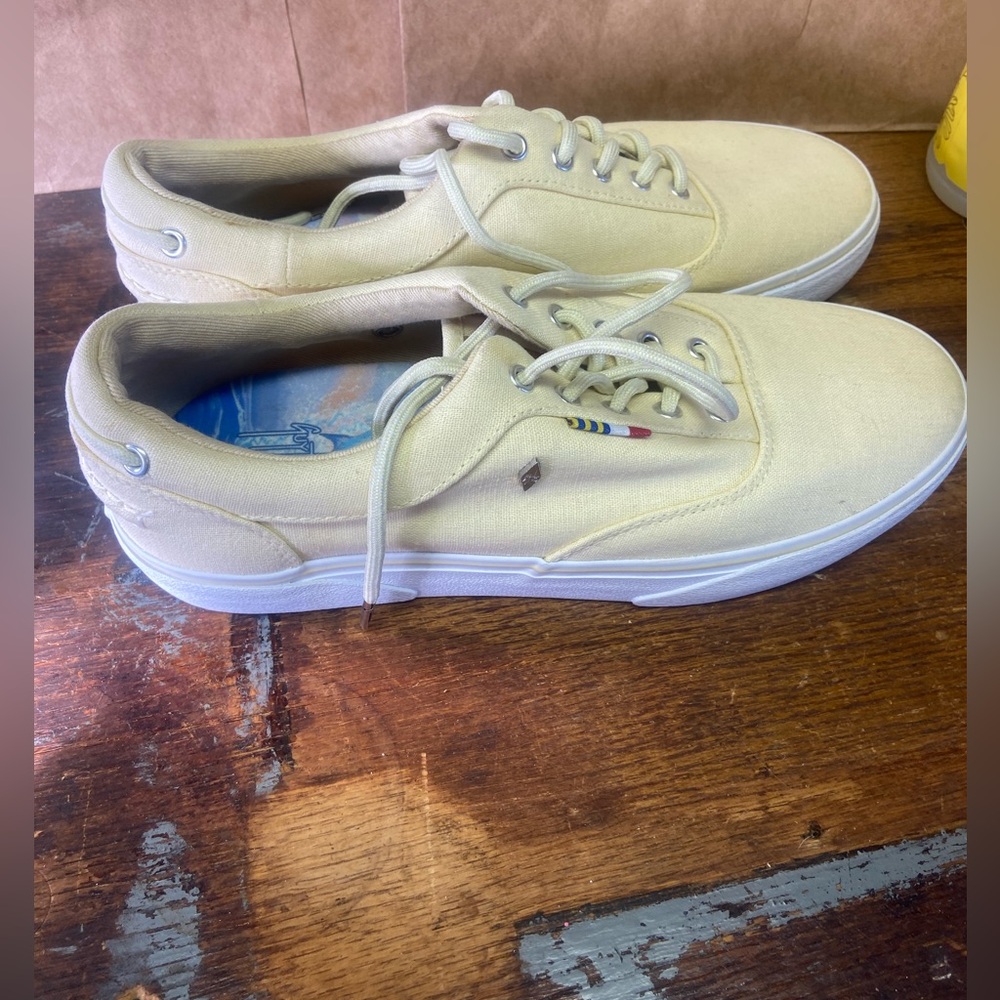 Guy Harvey Cream Canvas Sneakers